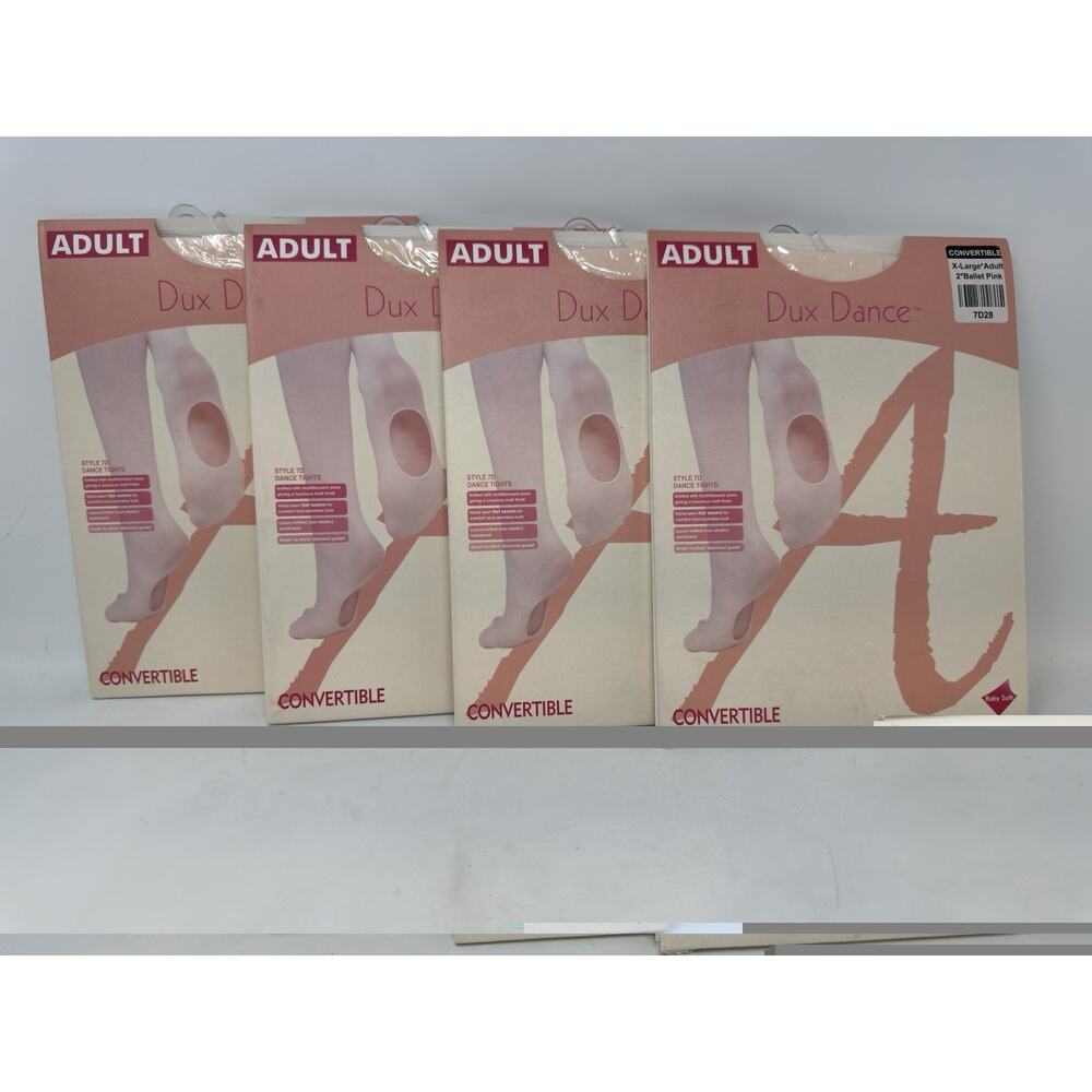 Lot of 4 New Adult Convertible Soft Ballet Pink Dance Tights Women's XL Style 7D